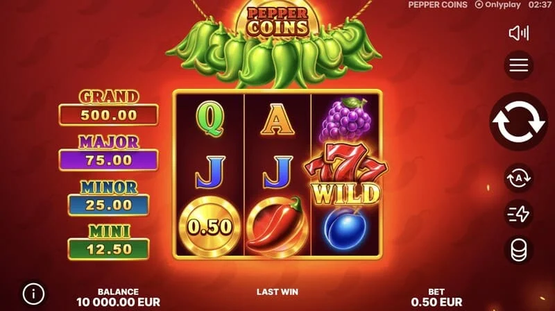 Pepper Coins - Wild-symbol på hjulen